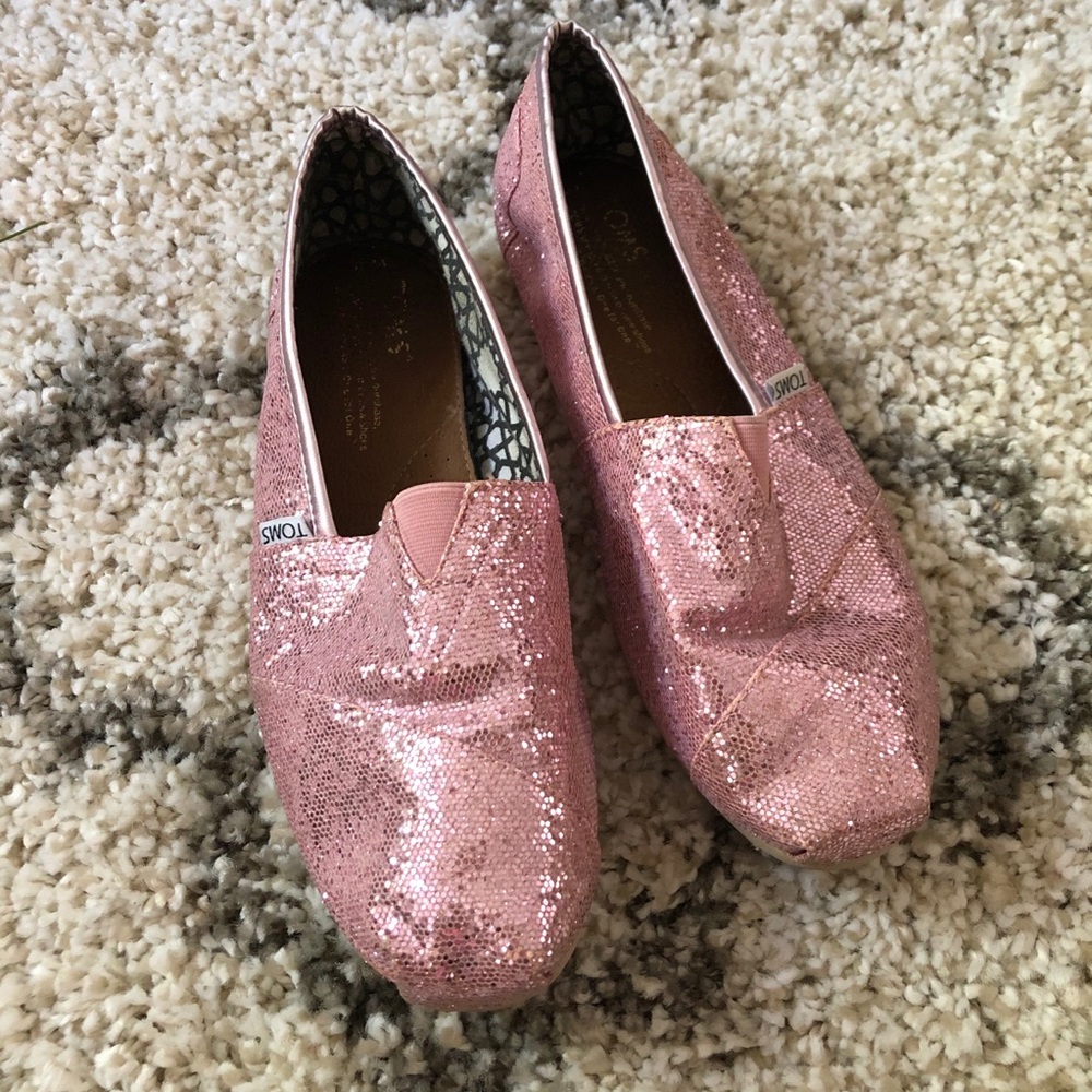 TOMS Pink Chunky Glitter Classics